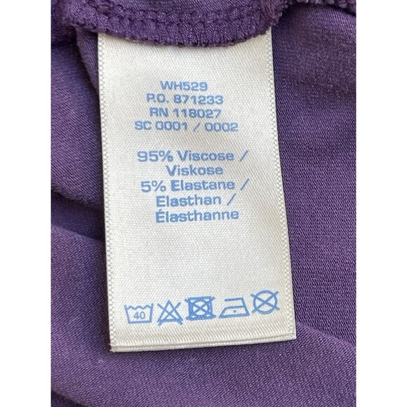 Boden Purple Floral Wrap Style Midi Dress Womens 4 R Stretch Party Boho Cottage - Picture 6 of 11